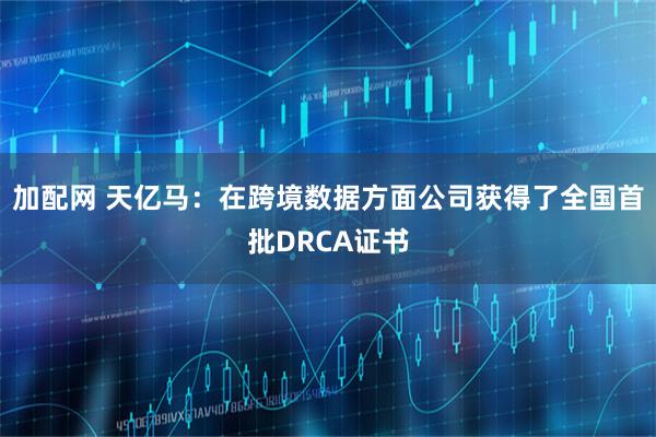 加配网 天亿马：在跨境数据方面公司获得了全国首批DRCA证书